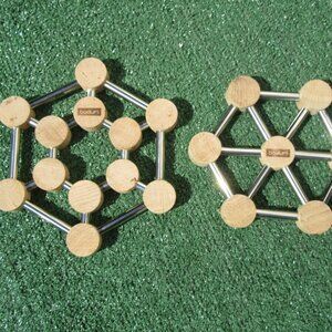 Set of 2 Bodum Wood Metal Hot Plate Trivets